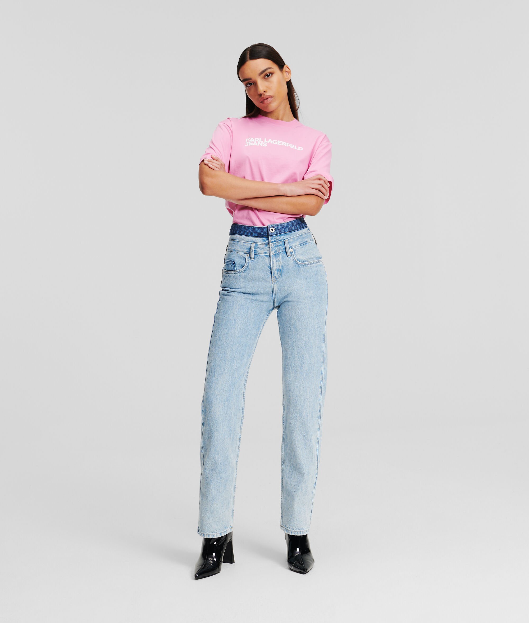 (image for) Timeless KLJ HIGH-RISE DOUBLE WAISTBAND STRAIGHT JEANS